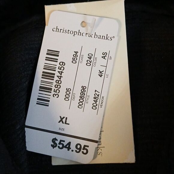 Christopher & Banks black button down lightweight jacket pockets Sz XL  NWT - Picture 7 of 7